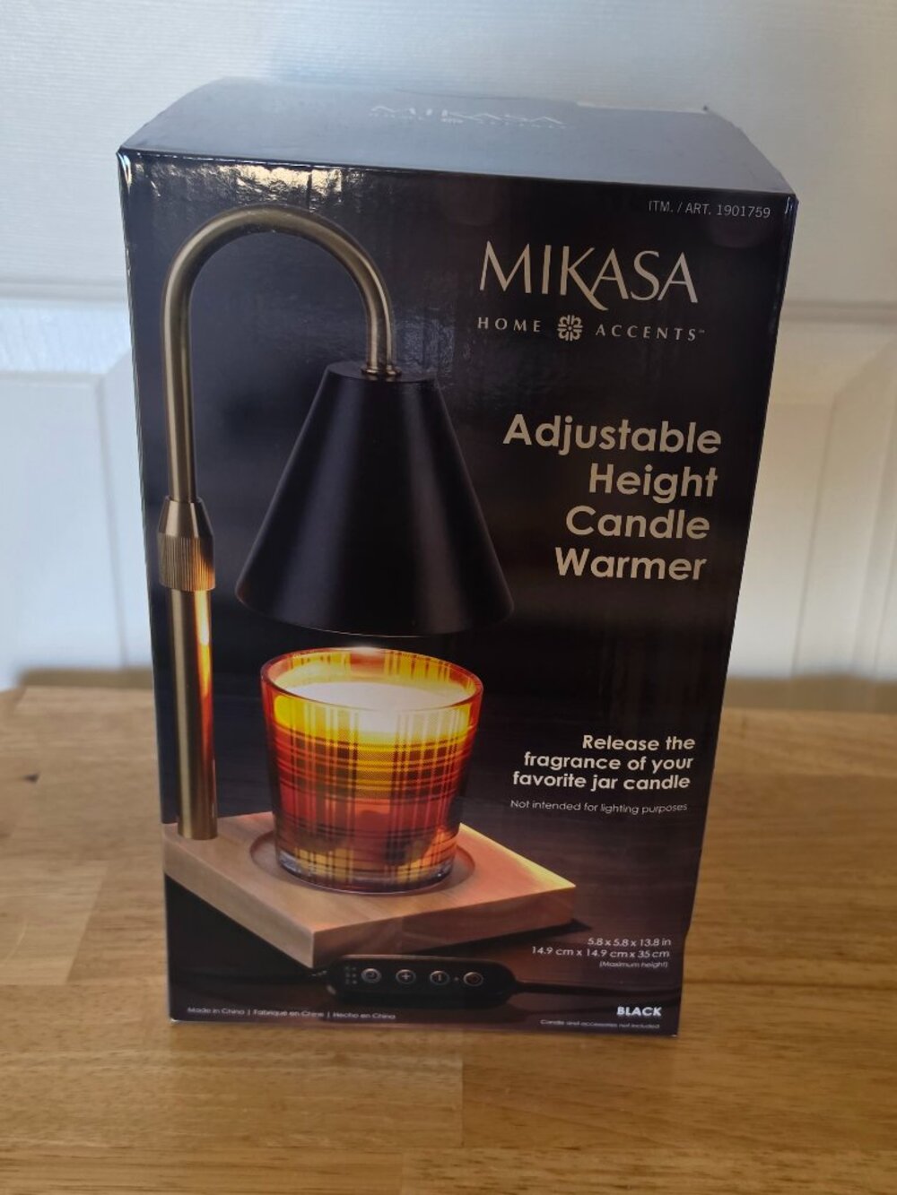Mikasa Black and Gold Adjustable Height Candle Warmer
